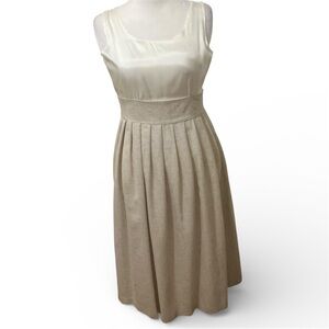 Periwinkle Rayon Linen Pleated Sleeveless Dress 12